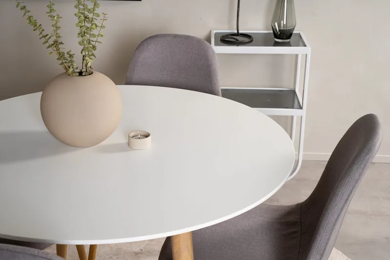 Rund matgrupp Venture Home Mörkbeige Vit Natur - Møbler - Bord - Spisegrupper