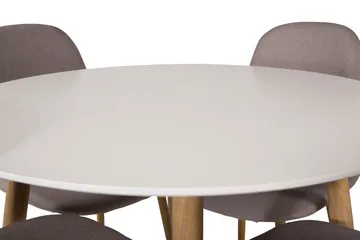 Rund matgrupp Venture Home Mörkbeige Vit Natur - Møbler - Bord - Spisegrupper