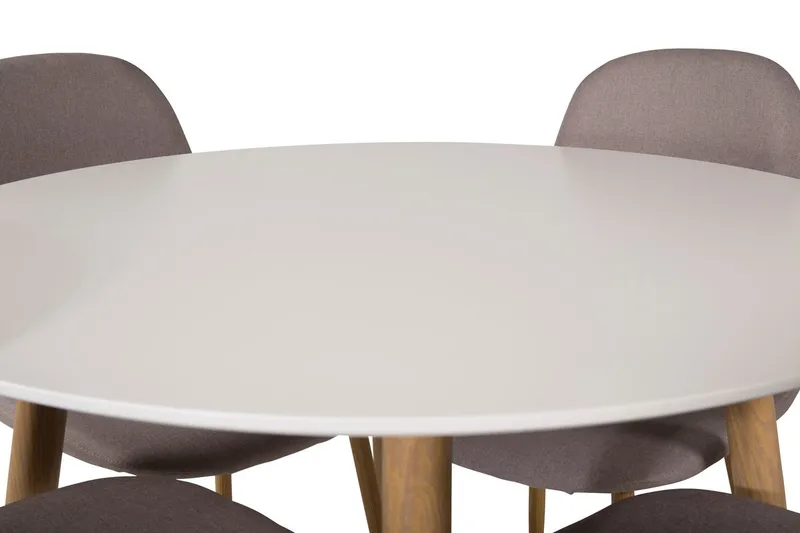 Rund matgrupp Venture Home Mörkbeige Vit Natur - Møbler - Bord - Spisegrupper