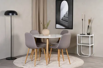 Rund matgrupp Venture Home Mörkbeige Vit Natur - Møbler - Bord - Spisegrupper