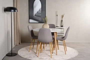 Rund matgrupp Venture Home Mörkbeige Vit Natur - Møbler - Bord - Spisegrupper