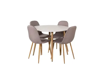 Rund matgrupp Venture Home Mörkbeige Vit Natur - Møbler - Bord - Spisegrupper