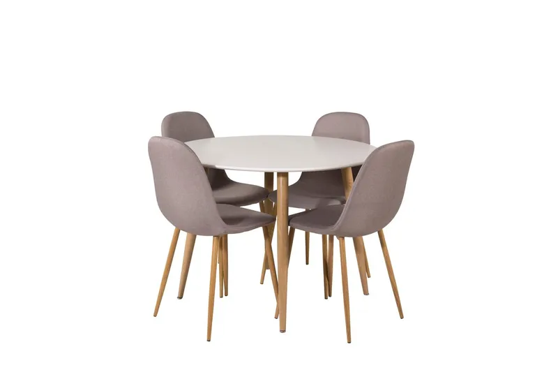 Rund matgrupp Venture Home Mörkbeige Vit Natur - Møbler - Bord - Spisegrupper