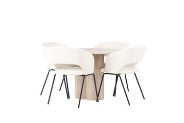 Rund matgrupp Venture Home Offwhite Ljust trä 4st - Møbler - Bord - Spisegrupper
