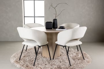 Rund matgrupp Venture Home Offwhite Ljust trä 4st - Møbler - Bord - Spisegrupper