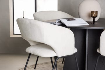 Rund matgrupp Venture Home Offwhite Svart 4st - Møbler - Bord - Spisegrupper