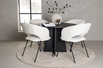 Rund matgrupp Venture Home Offwhite Svart 4st - Møbler - Bord - Spisegrupper