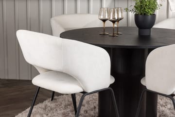 Rund matgrupp Venture Home Offwhite Svart 4st - Møbler - Bord - Spisegrupper