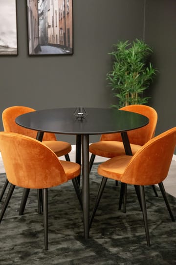 Rund matgrupp Venture Home Rostig Orange Svart 4st - Møbler - Bord - Spisegrupper