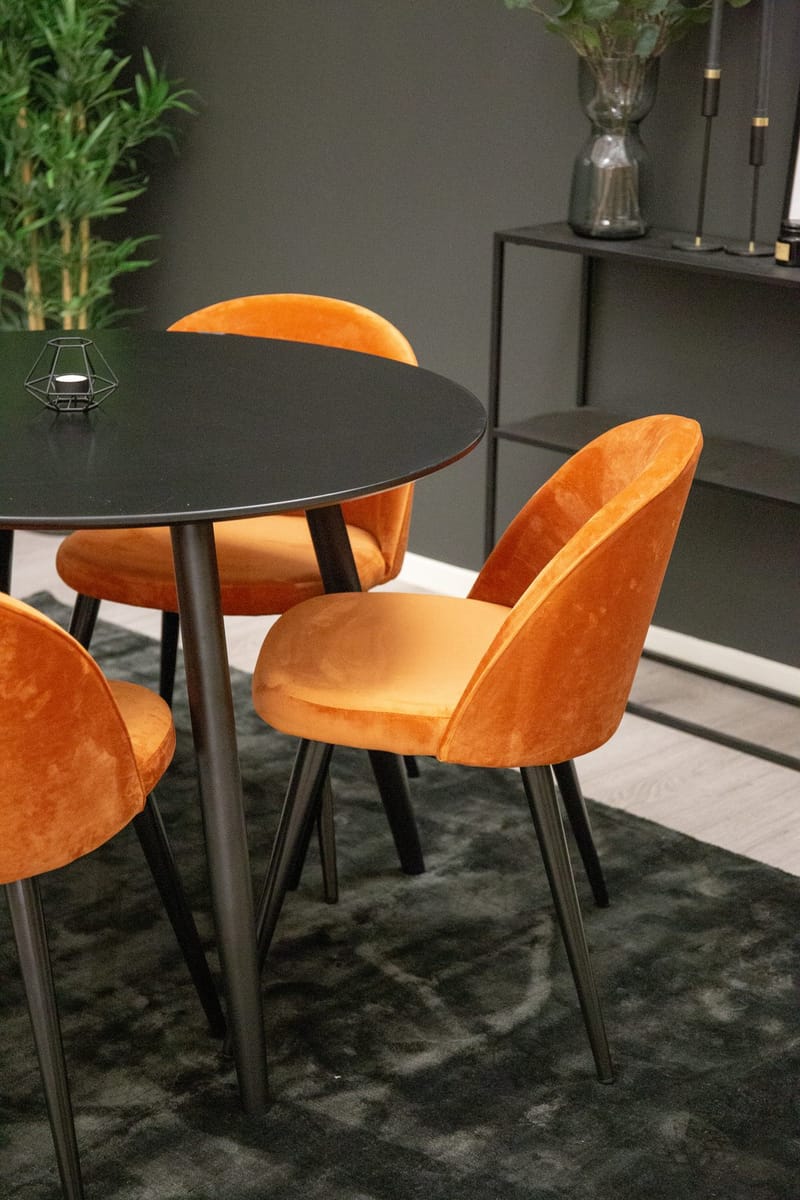 Rund matgrupp Venture Home Rostig Orange Svart 4st - Møbler - Bord - Spisegrupper