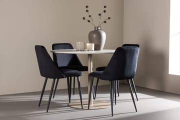 Rund matgrupp Venture Home Svart Beige 4st - Møbler - Bord - Spisegrupper