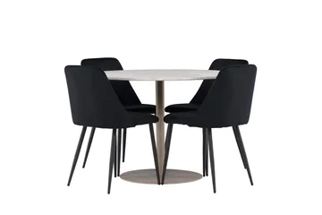 Rund matgrupp Venture Home Svart Beige 4st - Møbler - Bord - Spisegrupper