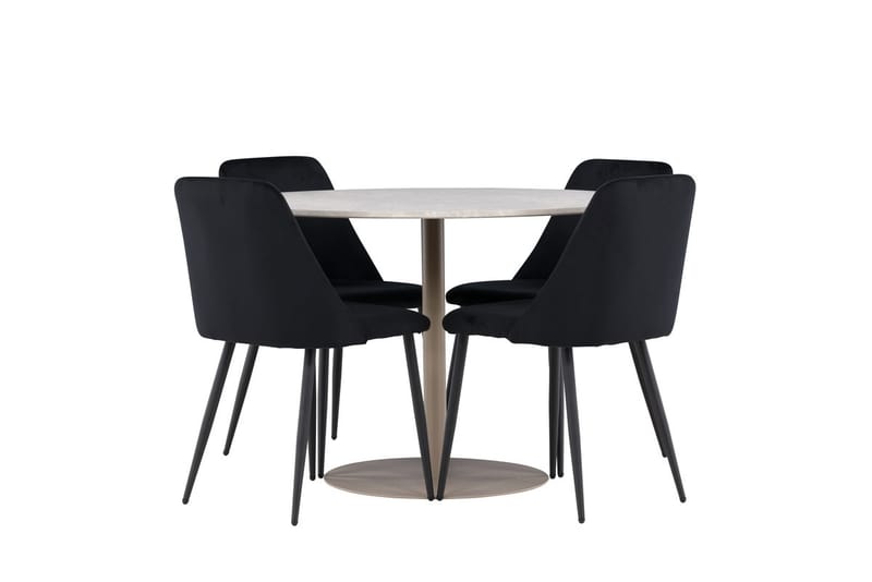 Rund matgrupp Venture Home Svart Beige 4st - Møbler - Bord - Spisegrupper