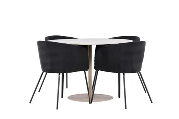 Rund matgrupp Venture Home Svart Beige 4st - Møbler - Bord - Spisegrupper