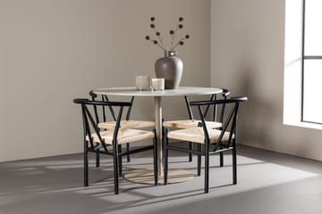 Rund matgrupp Venture Home Svart Beige 4st - Møbler - Bord - Spisegrupper