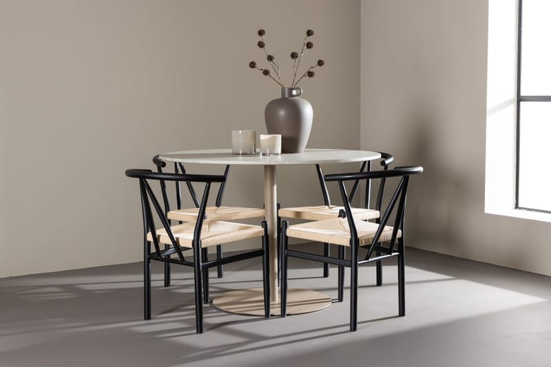 Rund matgrupp Venture Home Svart Beige 4st
