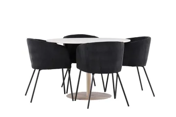 Rund matgrupp Venture Home Svart Beige 4st - Møbler - Bord - Spisegrupper