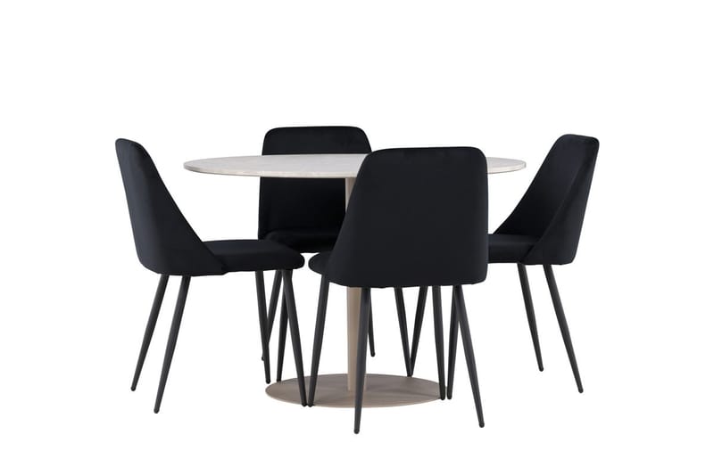 Rund matgrupp Venture Home Svart Beige 4st - Møbler - Bord - Spisegrupper