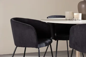 Rund matgrupp Venture Home Svart Beige 4st - Møbler - Bord - Spisegrupper