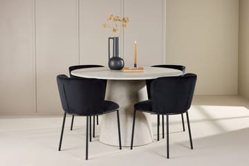 Rund matgrupp Venture Home Svart Beige 4st - Møbler - Bord - Spisegrupper