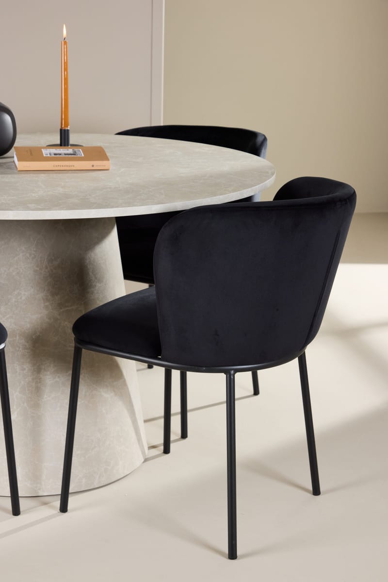 Rund matgrupp Venture Home Svart Beige 4st - Møbler - Bord - Spisegrupper