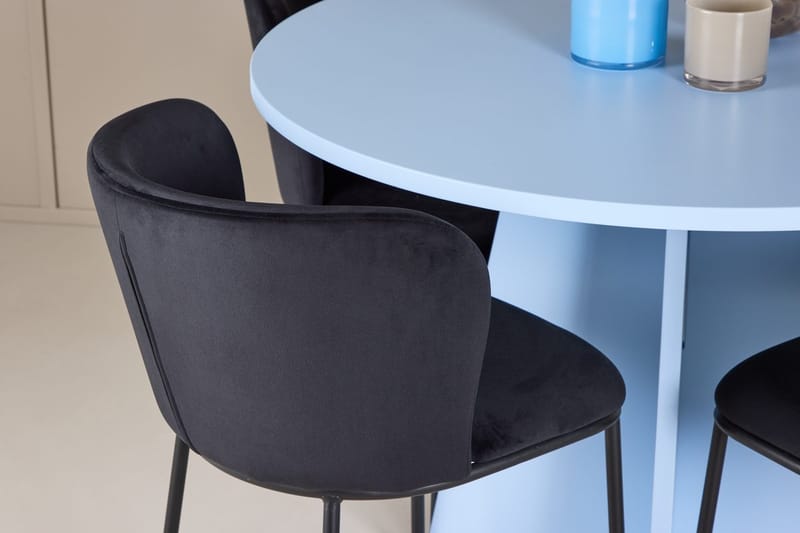 Rund matgrupp Venture Home Svart Blå 4st - Møbler - Bord - Spisegrupper