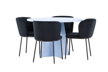 Rund matgrupp Venture Home Svart Blå 4st - Møbler - Bord - Spisegrupper