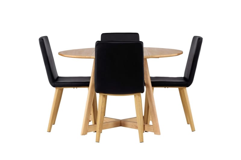 Rund matgrupp Venture Home Svart Brun 4st - Møbler - Bord - Spisegrupper