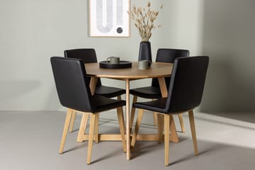 Rund matgrupp Venture Home Svart Brun 4st - Møbler - Bord - Spisegrupper