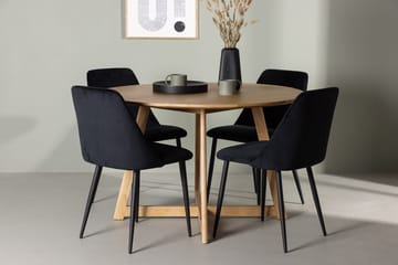 Rund matgrupp Venture Home Svart Brun 4st - Møbler - Bord - Spisegrupper