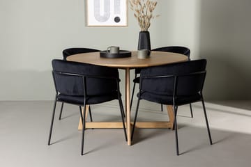Rund matgrupp Venture Home Svart Brun 4st - Møbler - Bord - Spisegrupper