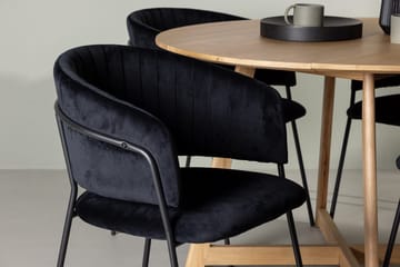 Rund matgrupp Venture Home Svart Brun 4st - Møbler - Bord - Spisegrupper