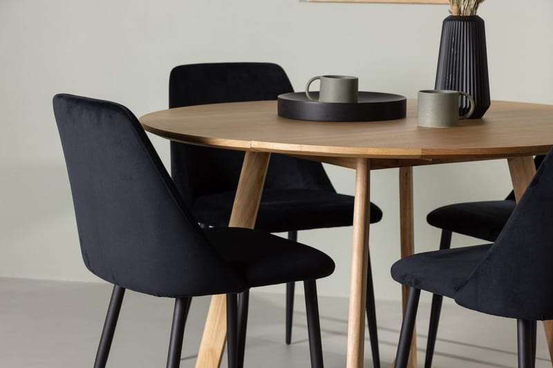 Rund matgrupp Venture Home Svart Brun 4st - Møbler - Bord - Spisegrupper