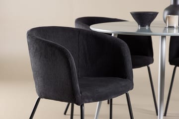 Rund matgrupp Venture Home Svart Grå 4st - Møbler - Bord - Spisegrupper