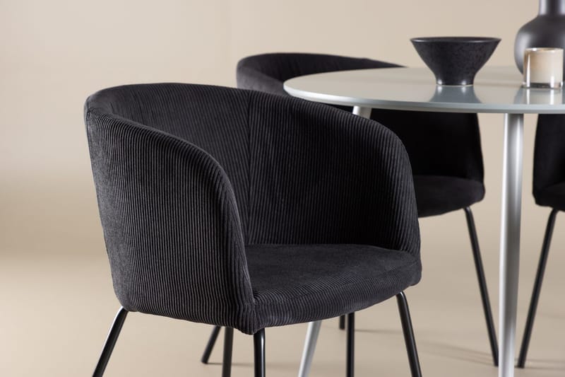 Rund matgrupp Venture Home Svart Grå 4st - Møbler - Bord - Spisegrupper