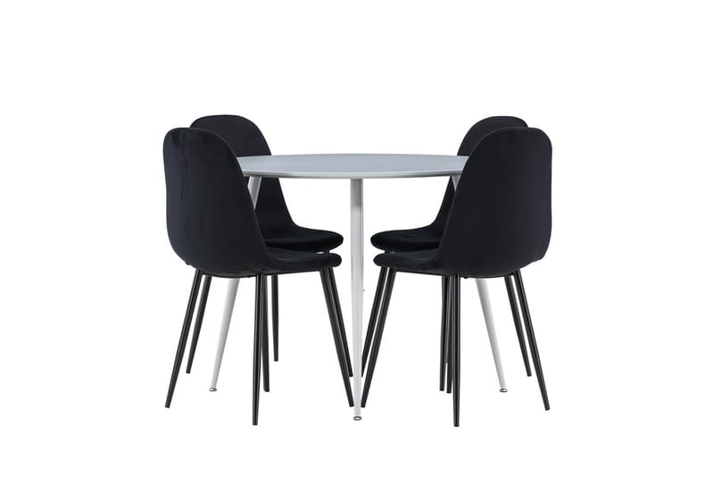 Rund matgrupp Venture Home Svart Grå 4st - Møbler - Bord - Spisegrupper