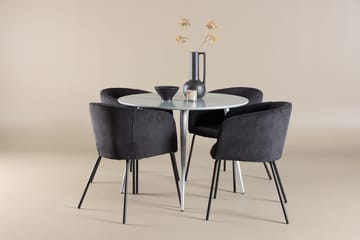 Rund matgrupp Venture Home Svart Grå 4st - Møbler - Bord - Spisegrupper