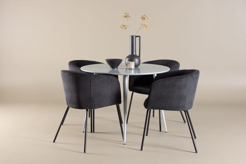 Rund matgrupp Venture Home Svart Grå 4st