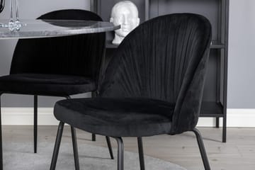 Rund matgrupp Venture Home Svart Grå marmor 4st - Møbler - Bord - Spisegrupper