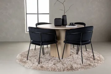 Rund matgrupp Venture Home Svart Ljust trä 4st - Møbler - Bord - Spisegrupper