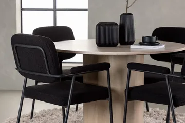 Rund matgrupp Venture Home Svart Ljust trä 4st - Møbler - Bord - Spisegrupper