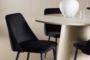 Rund matgrupp Venture Home Svart Ljust trä 4st - Møbler - Bord - Spisegrupper