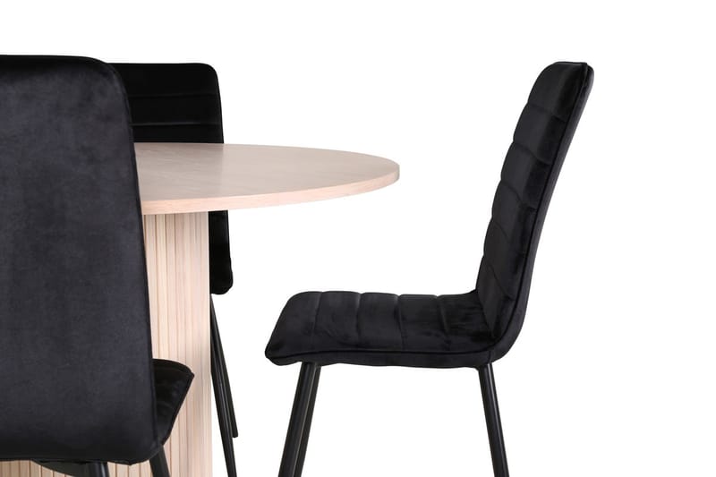 Rund matgrupp Venture Home Svart Ljust trä 4st - Møbler - Bord - Spisegrupper