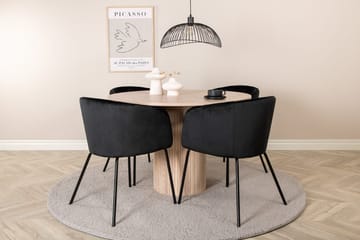 Rund matgrupp Venture Home Svart Ljust trä 4st - Møbler - Bord - Spisegrupper