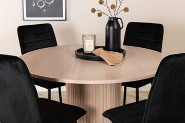 Rund matgrupp Venture Home Svart Ljust trä 4st - Møbler - Bord - Spisegrupper