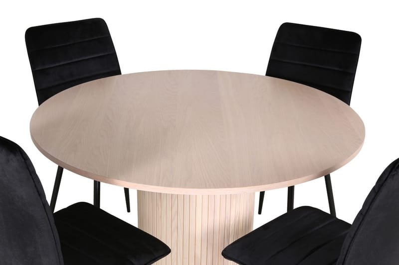 Rund matgrupp Venture Home Svart Ljust trä 4st - Møbler - Bord - Spisegrupper