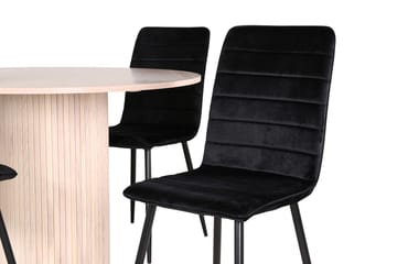 Rund matgrupp Venture Home Svart Ljust trä 4st - Møbler - Bord - Spisegrupper