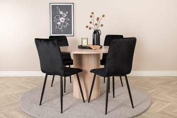 Rund matgrupp Venture Home Svart Ljust trä 4st - Møbler - Bord - Spisegrupper