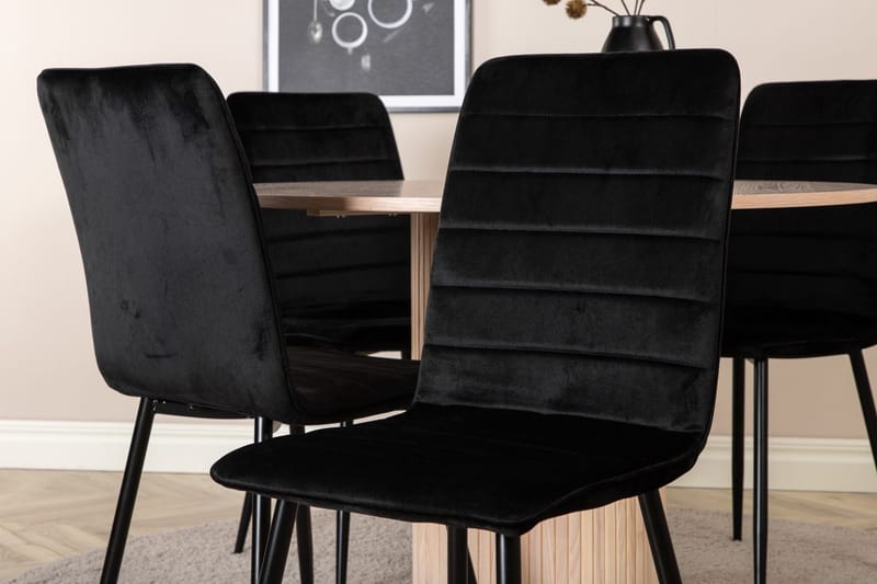 Rund matgrupp Venture Home Svart Ljust trä 4st - Møbler - Bord - Spisegrupper
