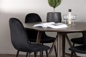 Rund matgrupp Venture Home Svart Mörkbrun 4st - Mørkebrun - Møbler - Bord - Spisegrupper